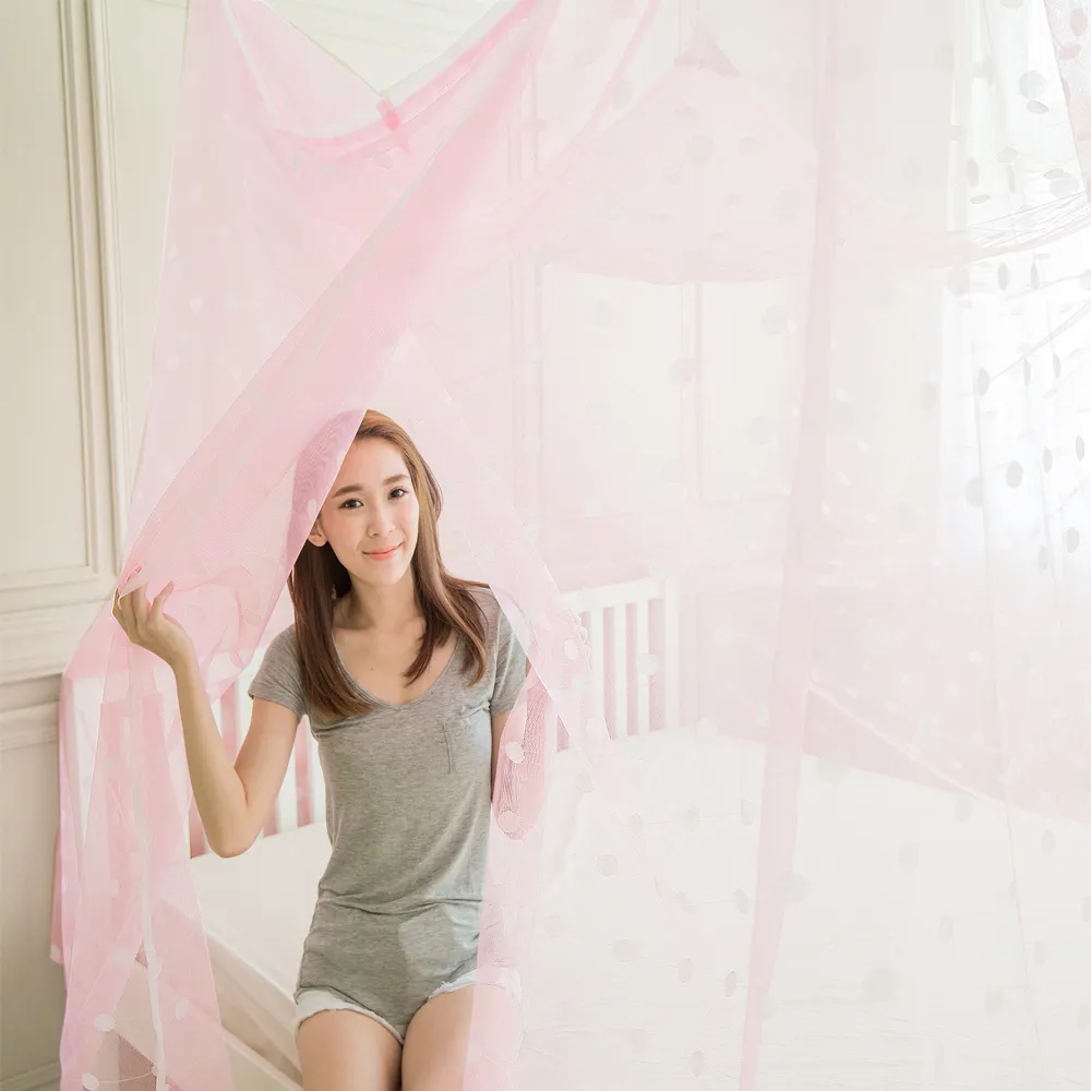 【凱蕾絲帝】大空間專用特大10尺100%台灣製造通鋪針織蚊帳(粉紅-開單門)