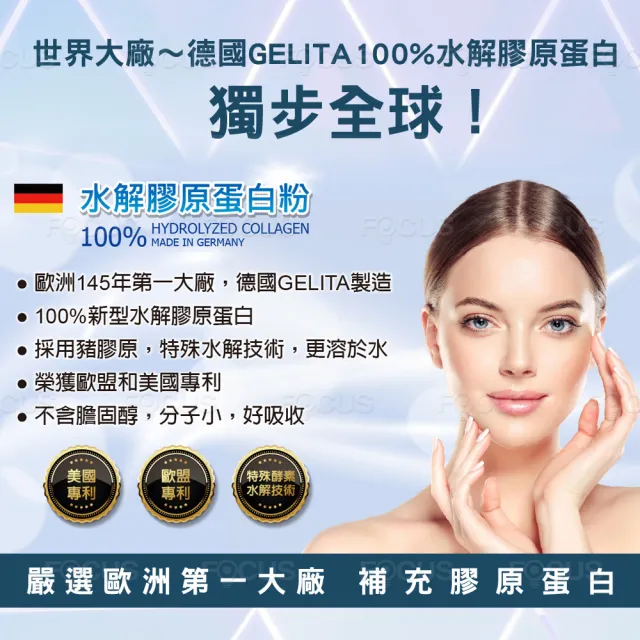 歐盟專利小分子100%水解膠原蛋白粉X1罐(100g/罐)