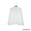 【GINKOO 俊克】水晶釦蕾絲拼接襯衫