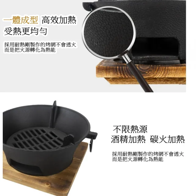 【May Shop】大款 戶外露營圍爐煮茶取暖爐鑄鐵碳爐野營木炭燒烤爐