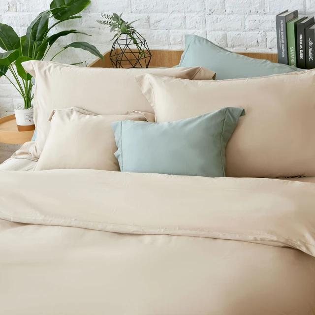 伊德生活 埃及天絲棉 床包枕套組 單人 莫蘭迪色系(素色、天絲、埃及棉、床包、枕套)