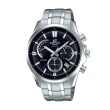 【CASIO 卡西歐】EDIFICE EFB-550D 時尚扇形儀錶板設計真三眼鋼帶手錶