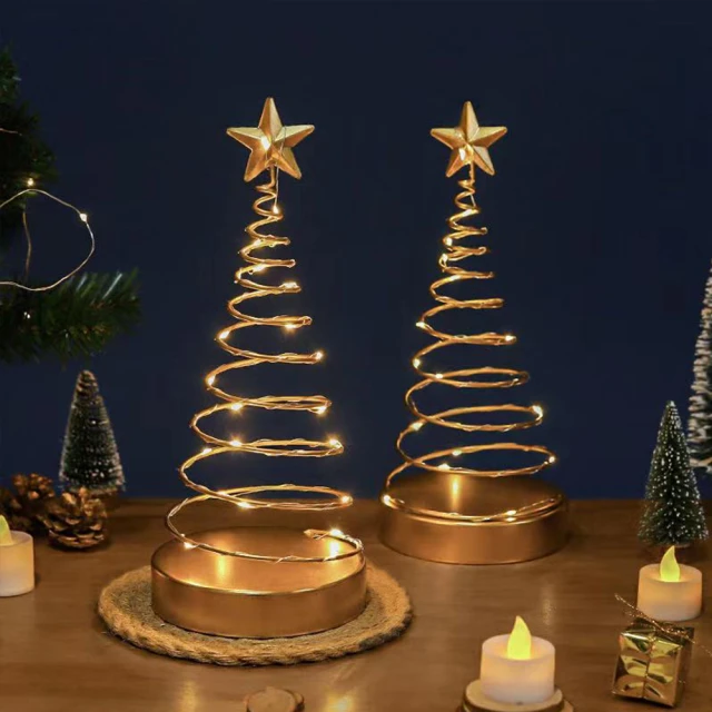 DOBRY 多博立 北歐簡約螺旋造型許願燈 聖誕燈(夜燈 氣氛燈 檯燈 冬天 平安夜 交換禮物 櫃台 溫馨)