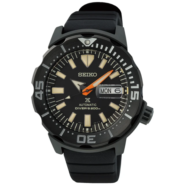 SEIKO 精工 Prospex DIVER SCUBA 黑海水怪潛水機械錶-黑/42.4mm(SRPH13K1/4R36-10L0C)