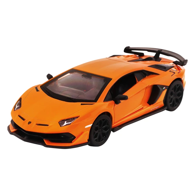 KIDMATE 1:32合金車 Lamborghini Aventador SVJ橘(正版授權 迴力車模型玩具車 藍寶堅尼)