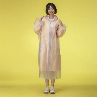 【Bonita 葆倪】小花 雙層雨衣3501-23 粉橘(專利設計 外層防水 內層印花布 透氣又時尚)