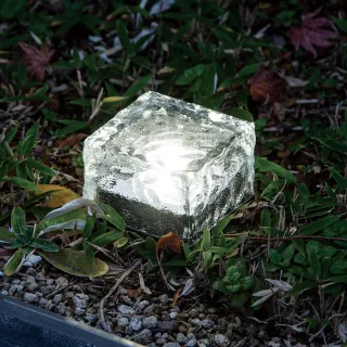 【NITORI 宜得利家居】太陽能裝飾燈 GLASS BLOCK S01ST(太陽能 裝飾燈)