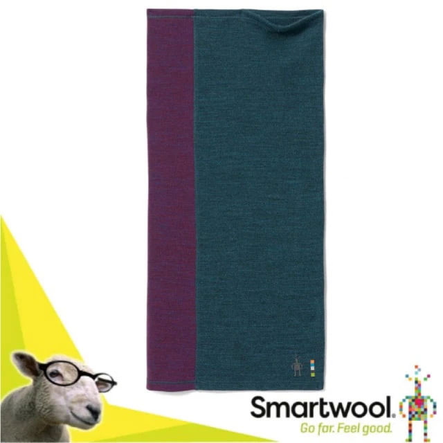 【SmartWool】Thermal 美麗諾羊毛撞色長頸套merino.保暖頭巾.圍巾圍脖.口罩(SW016768-G75 霧幕光藍)