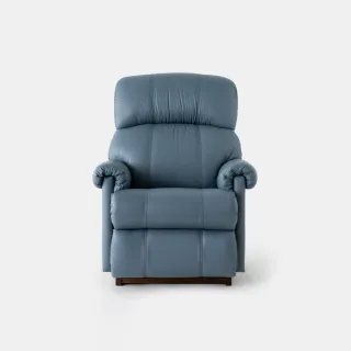 【HOLA】La-Z-Boy 單人半牛皮沙發/電動式休閒椅(1PT559-藍色)