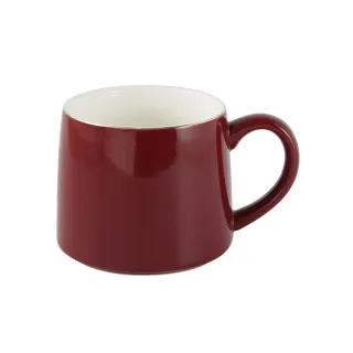 【Just Home】金奢色釉陶瓷馬克杯300ml 紅色(杯子 陶瓷杯 馬克杯)
