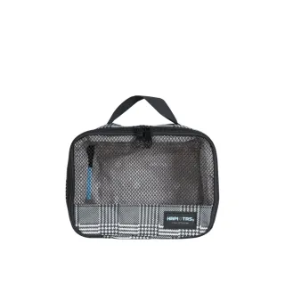 【HAPI+TAS】日本原廠授權 S號衣物收納袋 黑灰色蘇格蘭格紋(HAP7013/收納包/盥洗包/化妝包