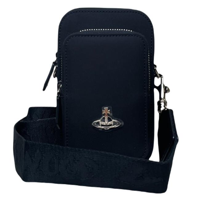 【Vivienne Westwood】品牌LOGO 尼龍斜背包(黑色)