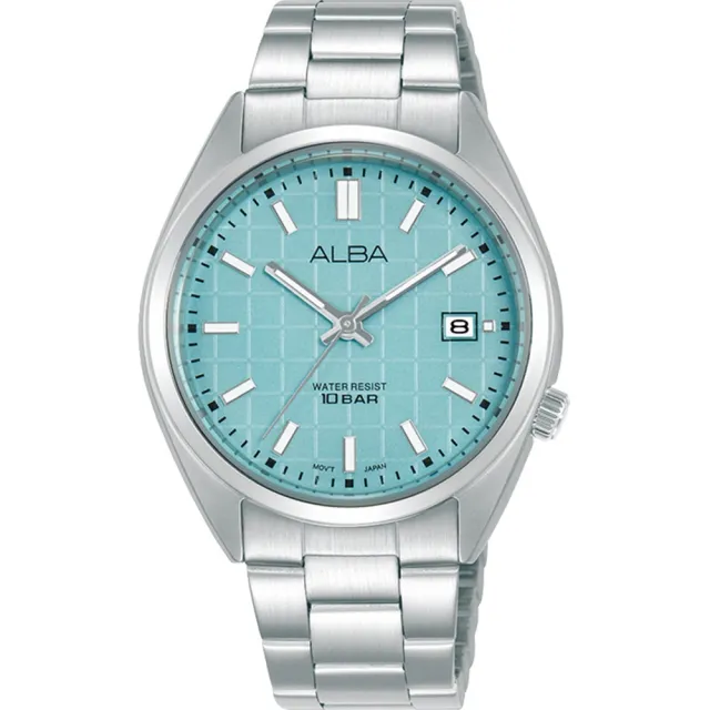 【ALBA】Active 冰藍格紋石英女錶 36mm(AG8M37X1／VJ32-X327G)