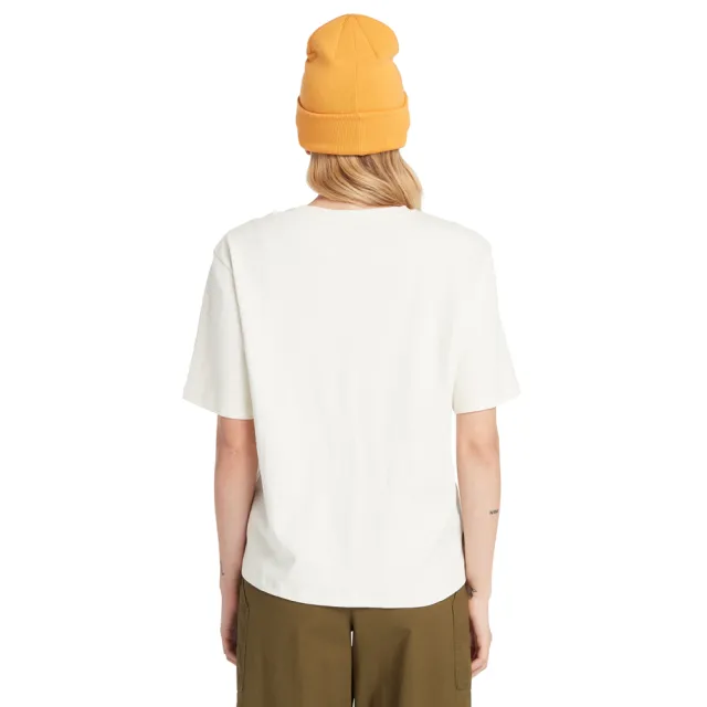 【Timberland】女款復古白TimberFresh 科技口袋短袖T恤(A6HQSCM9)