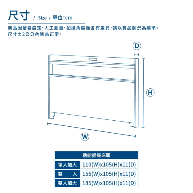 【A FACTORY 傢俱工場】直樹 日系美型 機能插座床頭片/床頭 單大3.5尺