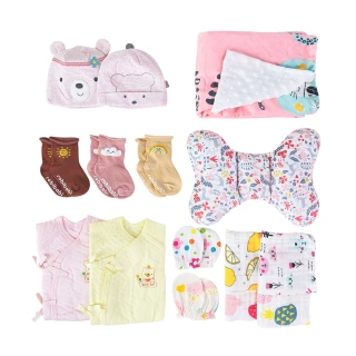 【JoyNa】媽咪待產包 秋冬新生兒用品(15件超值組+素色帆布袋)