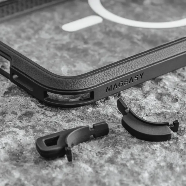 【MAGEASY】iPhone 15 Odyssey M STRAP 頂級超軍規防摔磁吸掛繩手機殼(支援MagSafe)