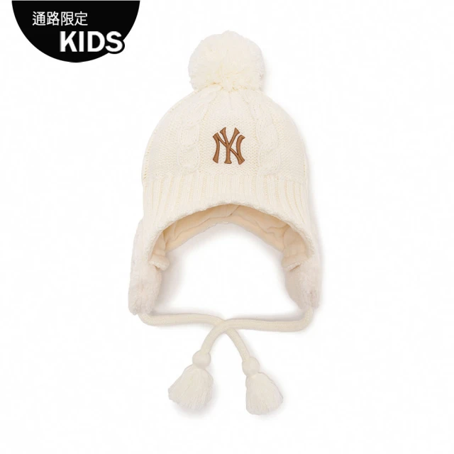 MLB 童裝 針織毛帽 遮耳帽 童帽 Mega Bear系列 紐約洋基隊(7ABNC0236-50CRS)