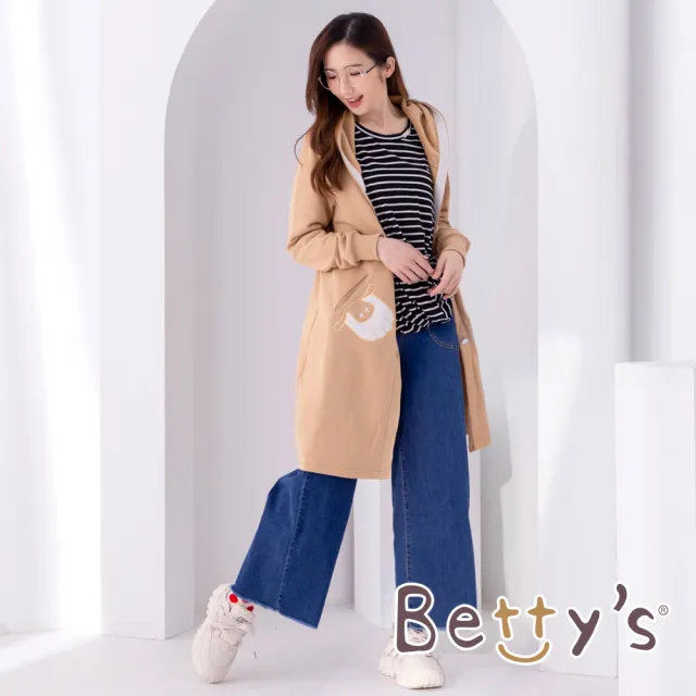 【betty’s 貝蒂思】貓掌內刷毛連帽外套(卡其)