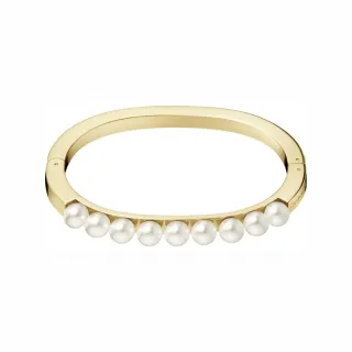 【Calvin Klein 凱文克萊】Circling系列淺金珍珠手環-XS/S/M(ck手環)