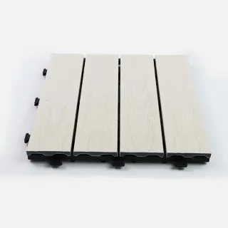【特力屋】 拼接踏板 塑木米白 9入 30x30cm