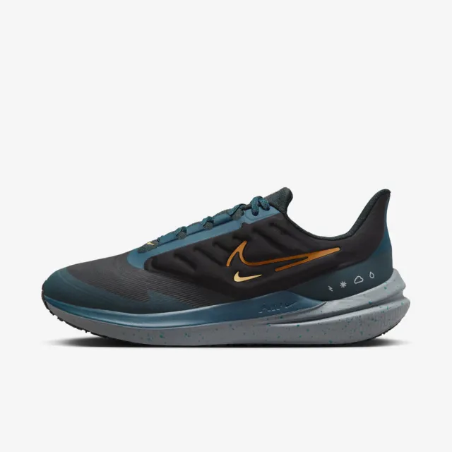 NIKE 耐吉】Air Winflo Shield 男慢跑鞋運動路跑防潑水緩震黑藍(DM1106