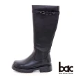 【bac】釦環裝飾綁帶長靴(黑色)