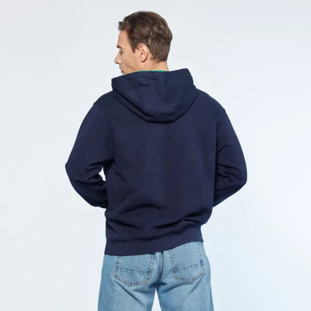 【NAUTICA】男裝 聯名款時尚休閒連帽長袖T(深藍)