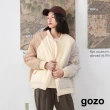 【gozo】拼色異材質鋪棉棒球外套(兩色)