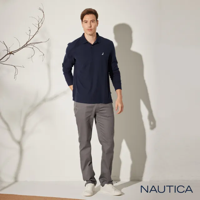 【NAUTICA】男裝   舒適彈性素面長褲(深灰)