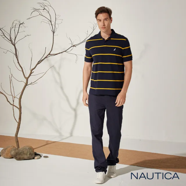 【NAUTICA】男裝   舒適彈性素面長褲(深藍)