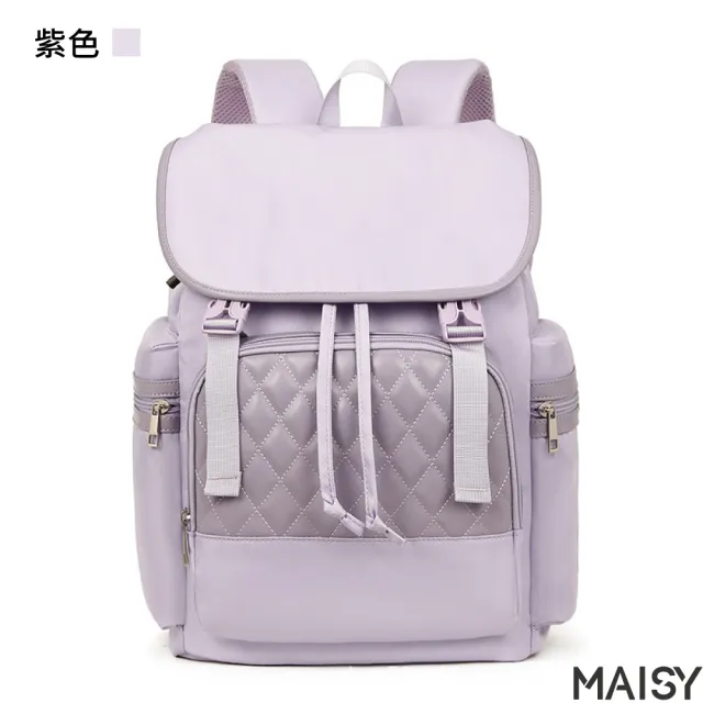 【MAISY】簡約多功能保溫倉後背媽咪包(現+預  黑色 / 灰白色 / 紫色)