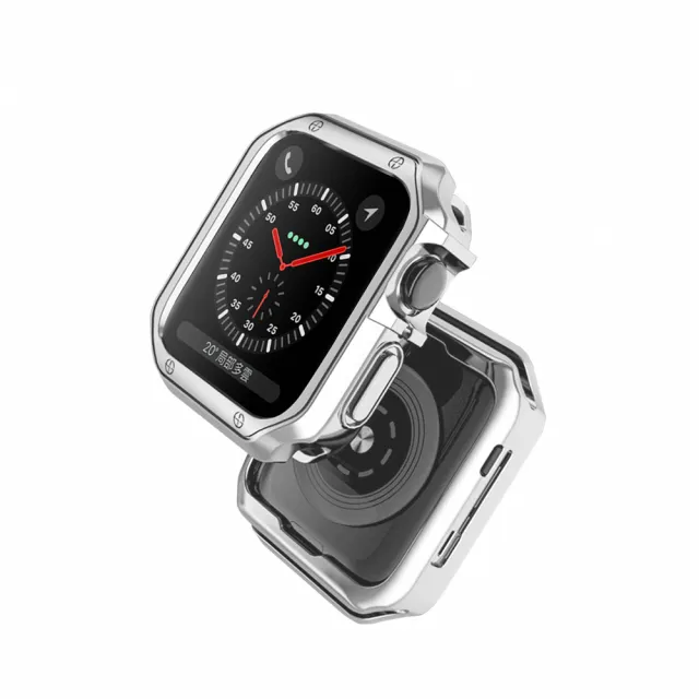 【Timo】Apple Watch 42/44/45mm 中性方框金屬質感電鍍保護殼套