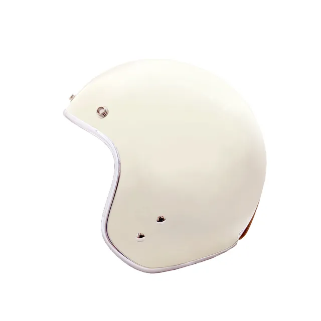 【iMini】莫蘭迪色 成人 銀邊復古騎士帽(正版授權 安全帽 3/4罩式 三扣式 夢幻色系 奶茶)