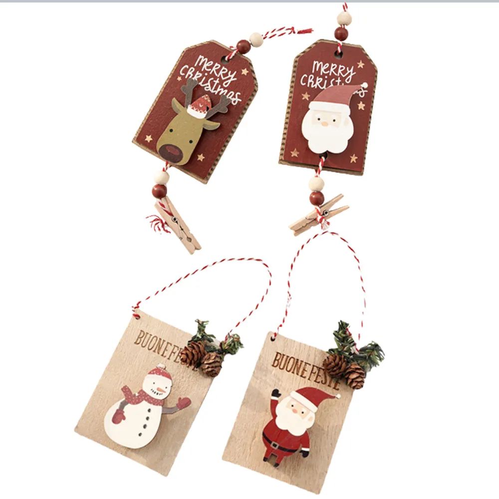 【Viita】耶誕節木質質感創意照片裝飾夾 聖誕快樂4入組