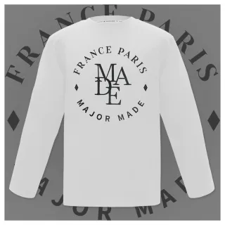 【MAJOR MADE】圓弧刺繡長TEE(#長袖上衣#刺繡)