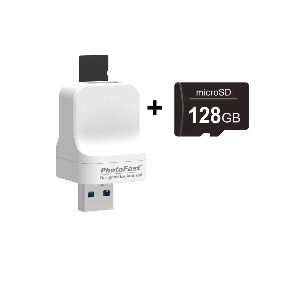 【Photofast】USB3.1 PhotoCube 手機備份方塊+128G記憶卡(Android系統專用)