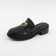 韓國空運 菱格紋愛心樂福鞋(C101穆勒鞋 穆勒拖鞋 小香風 黑皮鞋)
