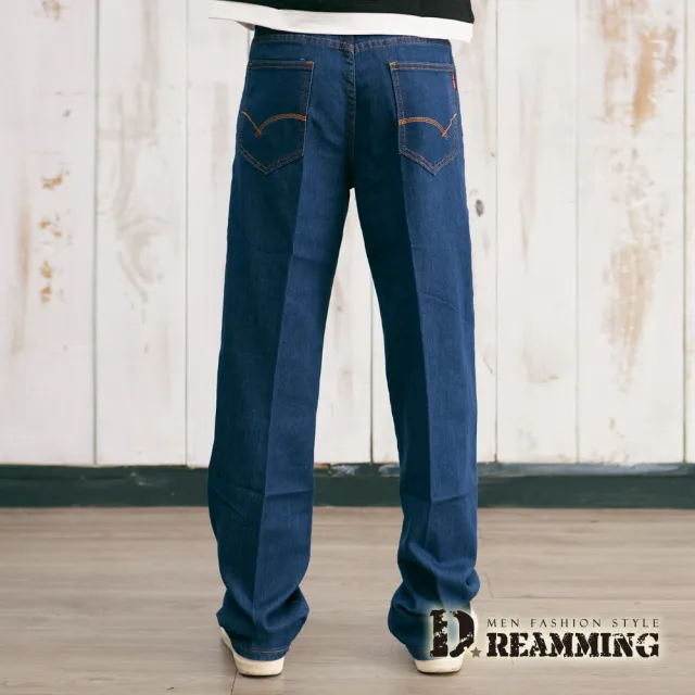 【Dreamming】美式街頭原色彈力中直筒牛仔褲(共三色)