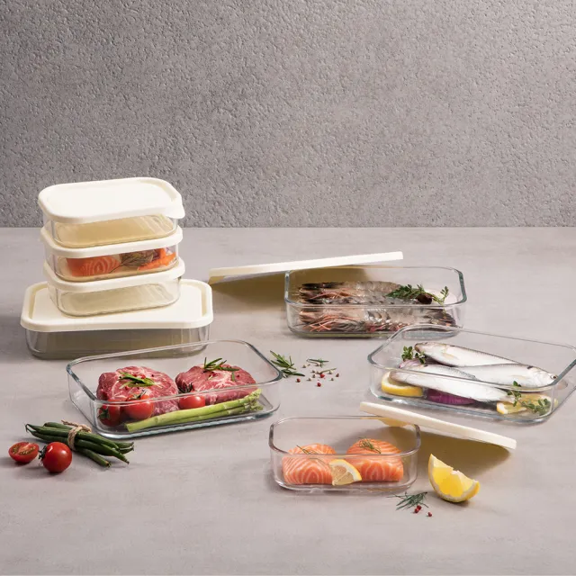 【Glasslock】冰箱收納強化玻璃微波保鮮盒-萬用10件組(冰箱收納盒/冷凍分裝)
