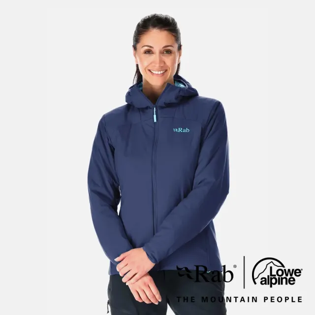 【RAB】Xenair Alpine Light Jacket Wmns 輕量防風透氣化纖連帽外套 女款 深墨藍 #QIP02