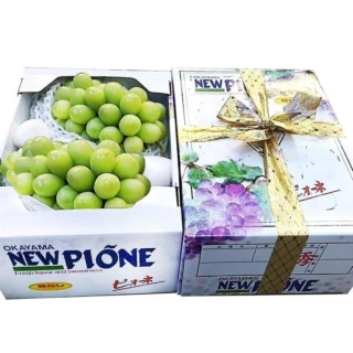 【RealShop】日本麝香葡萄淨重500g±10%x2串/盒(共1kg禮盒 綠無籽高檔水果送禮精品 真食材本舖)