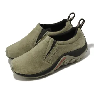 【MERRELL】休閒鞋 Jungle Moc 女鞋 綠 黑 麂皮 套入式 耐磨 懶人鞋(ML006236)