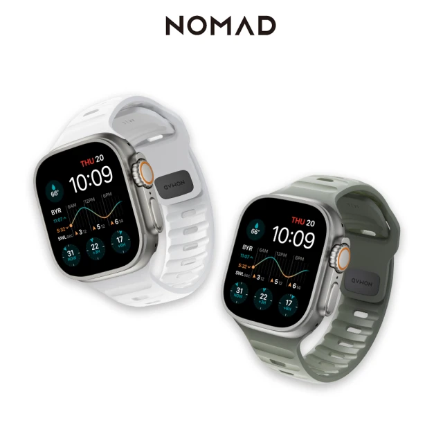 NOMADNOMAD 美國NOMAD Apple Watch專用運動風FKM橡膠錶帶-45mm(採用316不鏽鋼材質連接器設計)