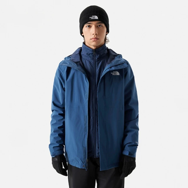 The North Face 外套 男款 運動連帽外套 防潑水 透氣 三合一外套 W 藍 NF0A81RN926