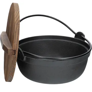 【KitchenCraft】木蓋鑄鐵鍋(24cm)