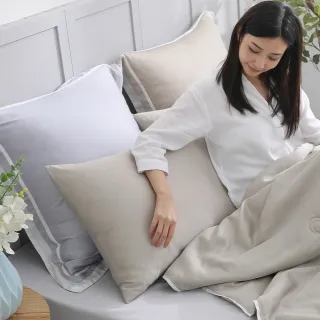 【HOYACASA 加購價】60支琉璃天絲枕套一對-清淺典雅系列(多款任選)