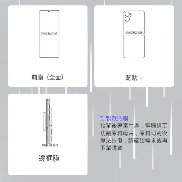 【太極定位柔韌膜】OPPO Find N2/N3 Flip 螢幕/機背保護貼(疏水透亮膜)