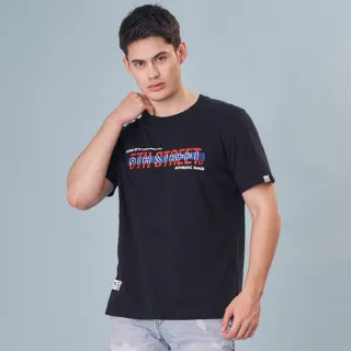 【5th STREET】男裝 短袖 短t 上衣 t恤 TEE 翻玩 logo 印花 黑色(570859)