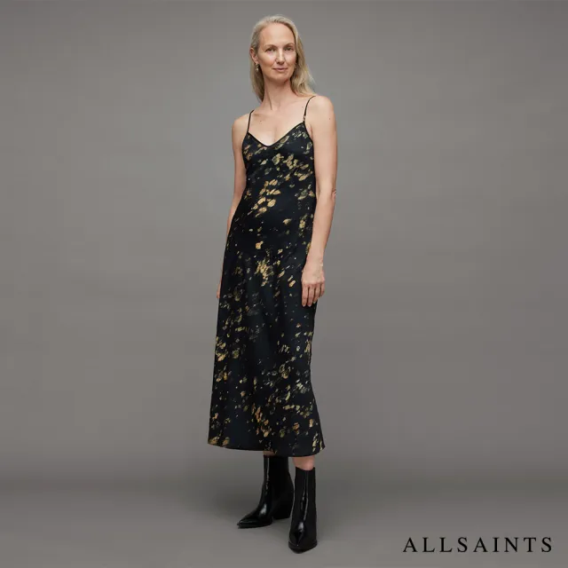 【ALLSAINTS】BRYONY RONNIE 中長版洋裝Black WD352Z(常規版型)